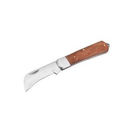 Tolsen Electricians Knife, Fine Polished Wooden Handle, Bend Head, Special Stainless Steel, 7.75 38041